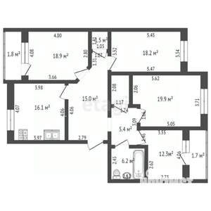 4-к квартира, вторичка, 116м2, 7/10 этаж