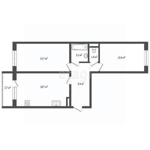 2-к квартира, вторичка, 62м2, 8/9 этаж