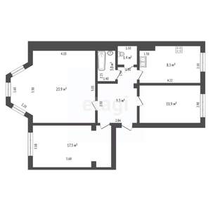 3-к квартира, вторичка, 75м2, 1/2 этаж