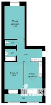 2-к квартира, вторичка, 62м2, 2/12 этаж