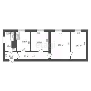 3-к квартира, вторичка, 80м2, 3/3 этаж