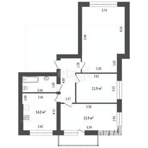 3-к квартира, вторичка, 77м2, 5/5 этаж