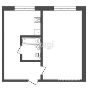 1-к квартира, вторичка, 33м2, 2/5 этаж