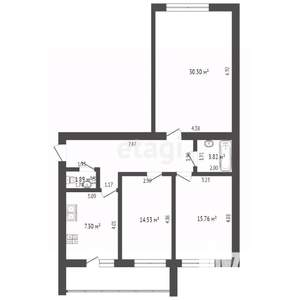3-к квартира, вторичка, 93м2, 2/9 этаж