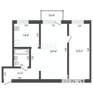 2-к квартира, вторичка, 45м2, 4/5 этаж