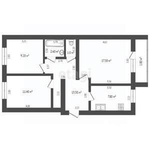 3-к квартира, вторичка, 65м2, 3/5 этаж