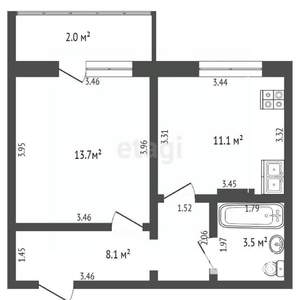 1-к квартира, вторичка, 34м2, 10/10 этаж