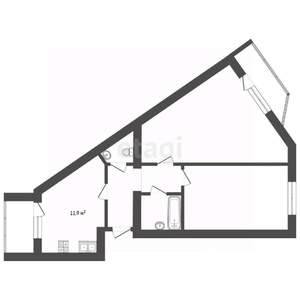 2-к квартира, вторичка, 64м2, 6/9 этаж