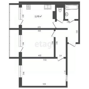 2-к квартира, вторичка, 59м2, 4/10 этаж