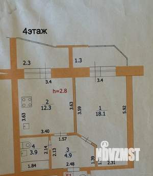 1-к квартира, вторичка, 39м2, 4/11 этаж