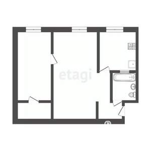 2-к квартира, вторичка, 45м2, 1/5 этаж