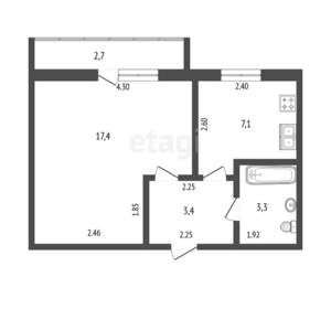 1-к квартира, вторичка, 31м2, 2/5 этаж