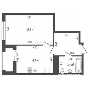 1-к квартира, вторичка, 41м2, 16/18 этаж
