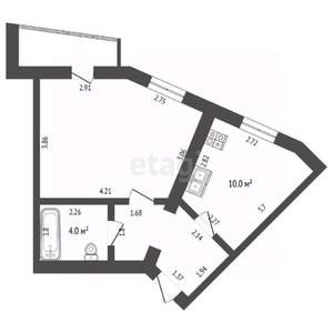 1-к квартира, вторичка, 37м2, 2/14 этаж