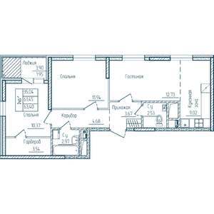 2-к квартира, строящийся дом, 63м2, 5/18 этаж