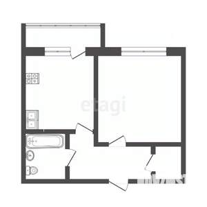 1-к квартира, вторичка, 37м2, 4/10 этаж