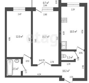 2-к квартира, вторичка, 55м2, 1/3 этаж