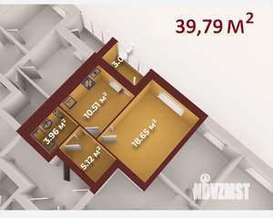 1-к квартира, вторичка, 40м2, 5/9 этаж
