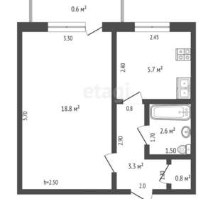 1-к квартира, вторичка, 31м2, 5/5 этаж