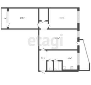 3-к квартира, вторичка, 64м2, 9/9 этаж