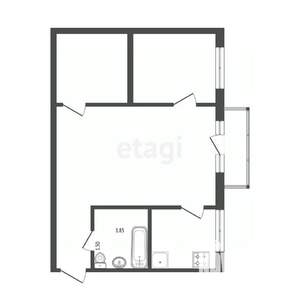 2-к квартира, вторичка, 41м2, 4/5 этаж