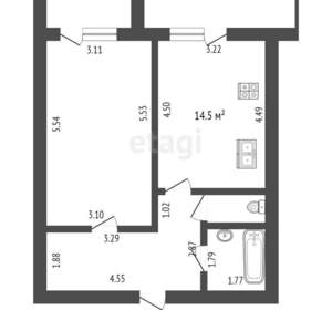 1-к квартира, вторичка, 48м2, 13/14 этаж