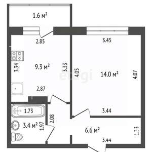 1-к квартира, вторичка, 33м2, 10/10 этаж