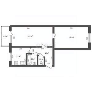 2-к квартира, вторичка, 47м2, 5/5 этаж