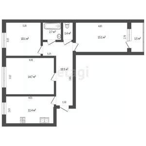 3-к квартира, вторичка, 64м2, 3/9 этаж