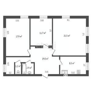 3-к квартира, вторичка, 83м2, 1/2 этаж