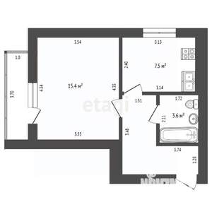 1-к квартира, вторичка, 34м2, 5/16 этаж