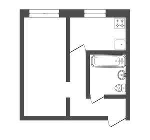 1-к квартира, вторичка, 33м2, 1/5 этаж