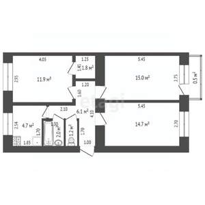3-к квартира, вторичка, 57м2, 5/5 этаж