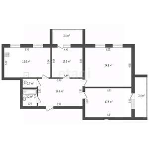 3-к квартира, вторичка, 95м2, 9/10 этаж