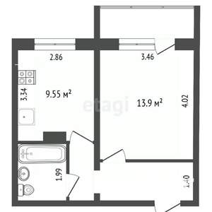 1-к квартира, вторичка, 34м2, 5/10 этаж