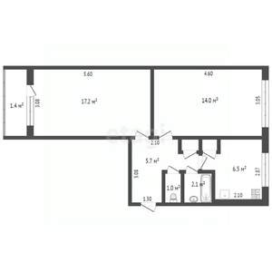 2-к квартира, вторичка, 47м2, 2/5 этаж