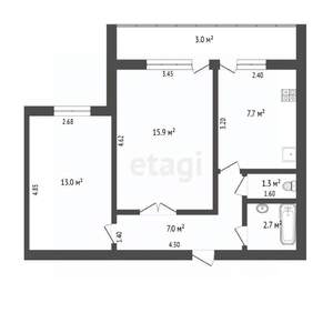 2-к квартира, вторичка, 48м2, 10/10 этаж