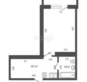 Студия квартира, вторичка, 29м2, 5/16 этаж