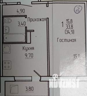 1-к квартира, вторичка, 35м2, 5/10 этаж