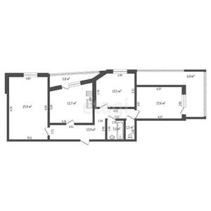 3-к квартира, вторичка, 87м2, 14/16 этаж