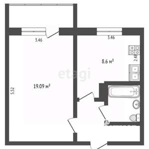 1-к квартира, вторичка, 37м2, 4/10 этаж