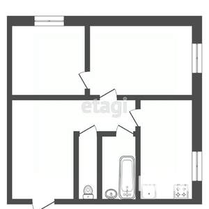 2-к квартира, вторичка, 45м2, 1/5 этаж