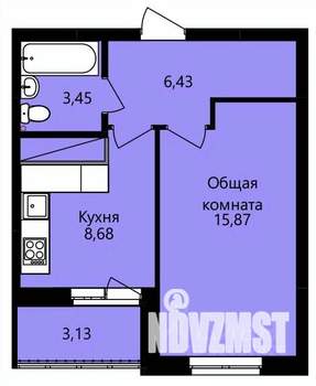 1-к квартира, строящийся дом, 36м2, 10/14 этаж