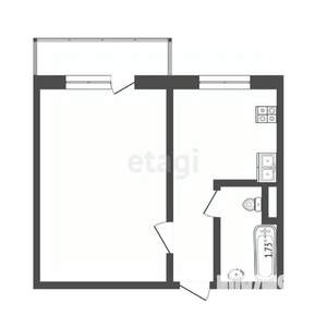 1-к квартира, вторичка, 34м2, 10/10 этаж