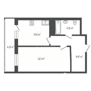 1-к квартира, вторичка, 40м2, 17/19 этаж