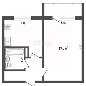 1-к квартира, вторичка, 37м2, 7/10 этаж