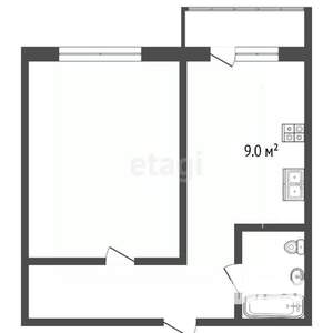 1-к квартира, вторичка, 33м2, 9/10 этаж