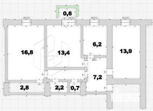 3-к квартира, вторичка, 66м2, 2/4 этаж