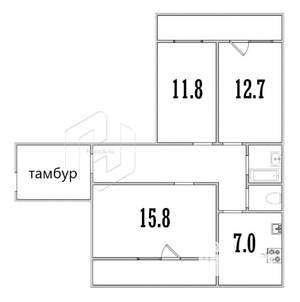 3-к квартира, вторичка, 61м2, 8/9 этаж