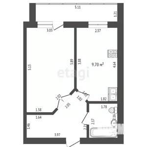 1-к квартира, вторичка, 37м2, 10/10 этаж